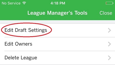 Edit Draft Settings