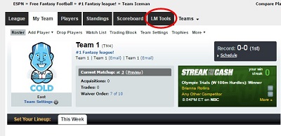 LM Tools tab